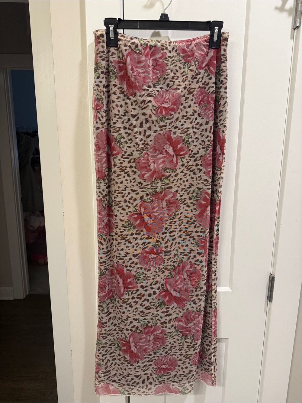 Princess Polly Pink Floral & Leopard Maxi Skirt
